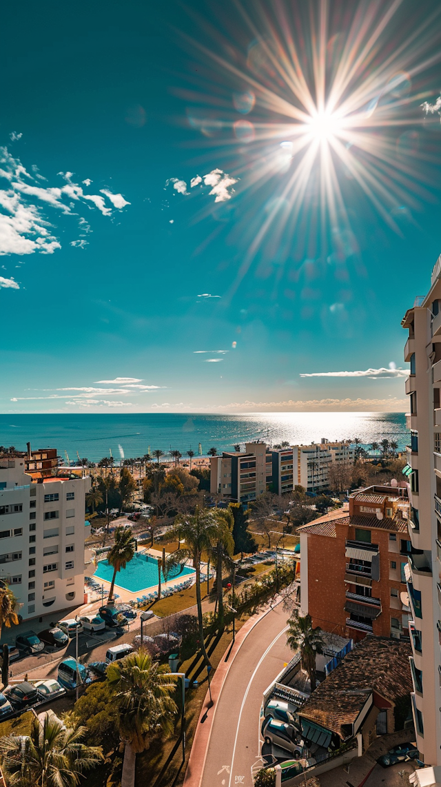 Coastal Cityscape under the Sun