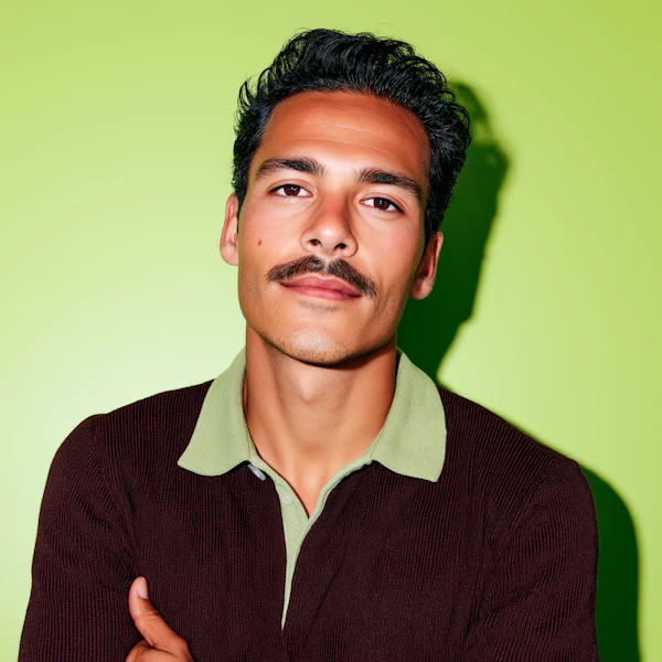 Man Against Green Background