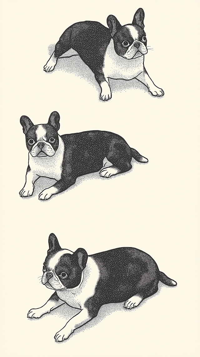 French Bulldog Illustrations