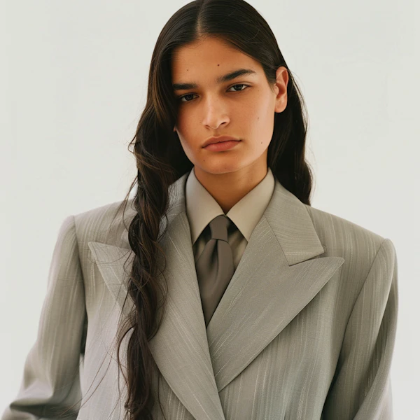 Woman in Gray Suit