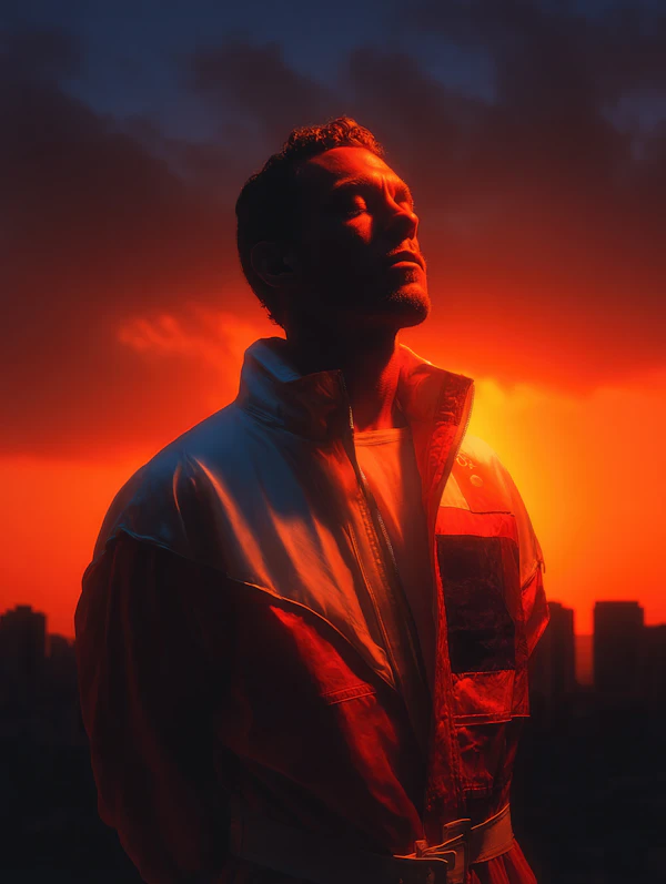 Man in Sunset Light