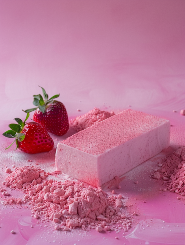 Pink Aesthetic with Object and Strawberries