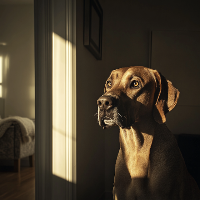 Golden Sunlit Dog