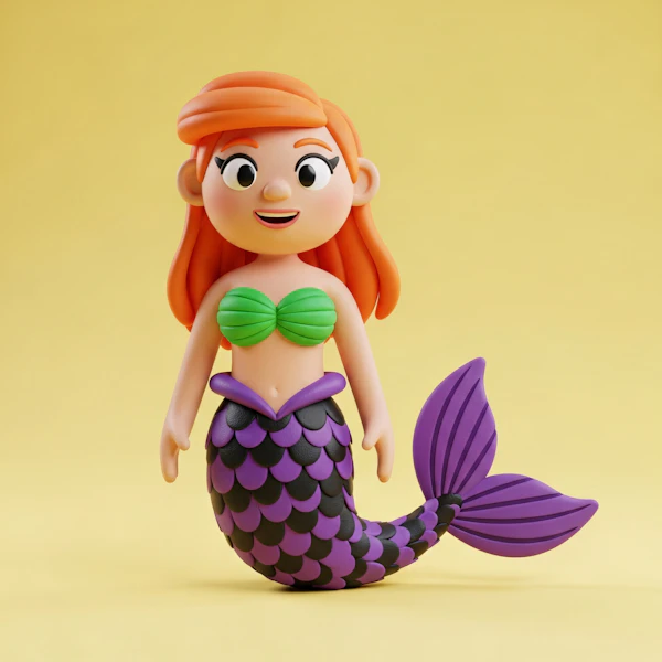 Cheerful Mermaid Art