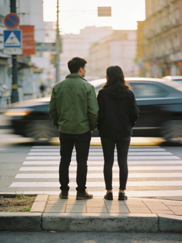 City Sidewalk Scene