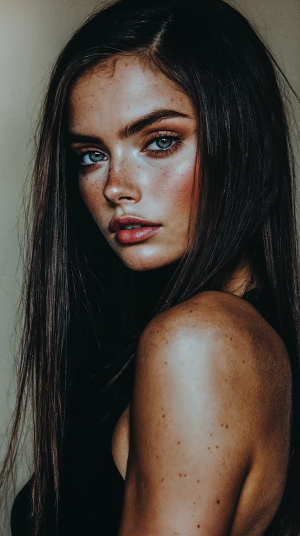 Freckled Woman Portrait