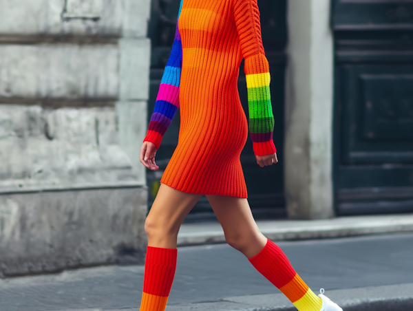 Colorful Fashion on City Street