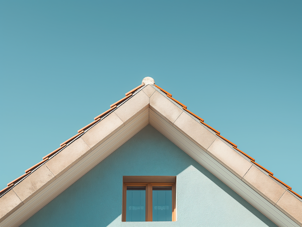 Pigeon Atop Angular House Roof