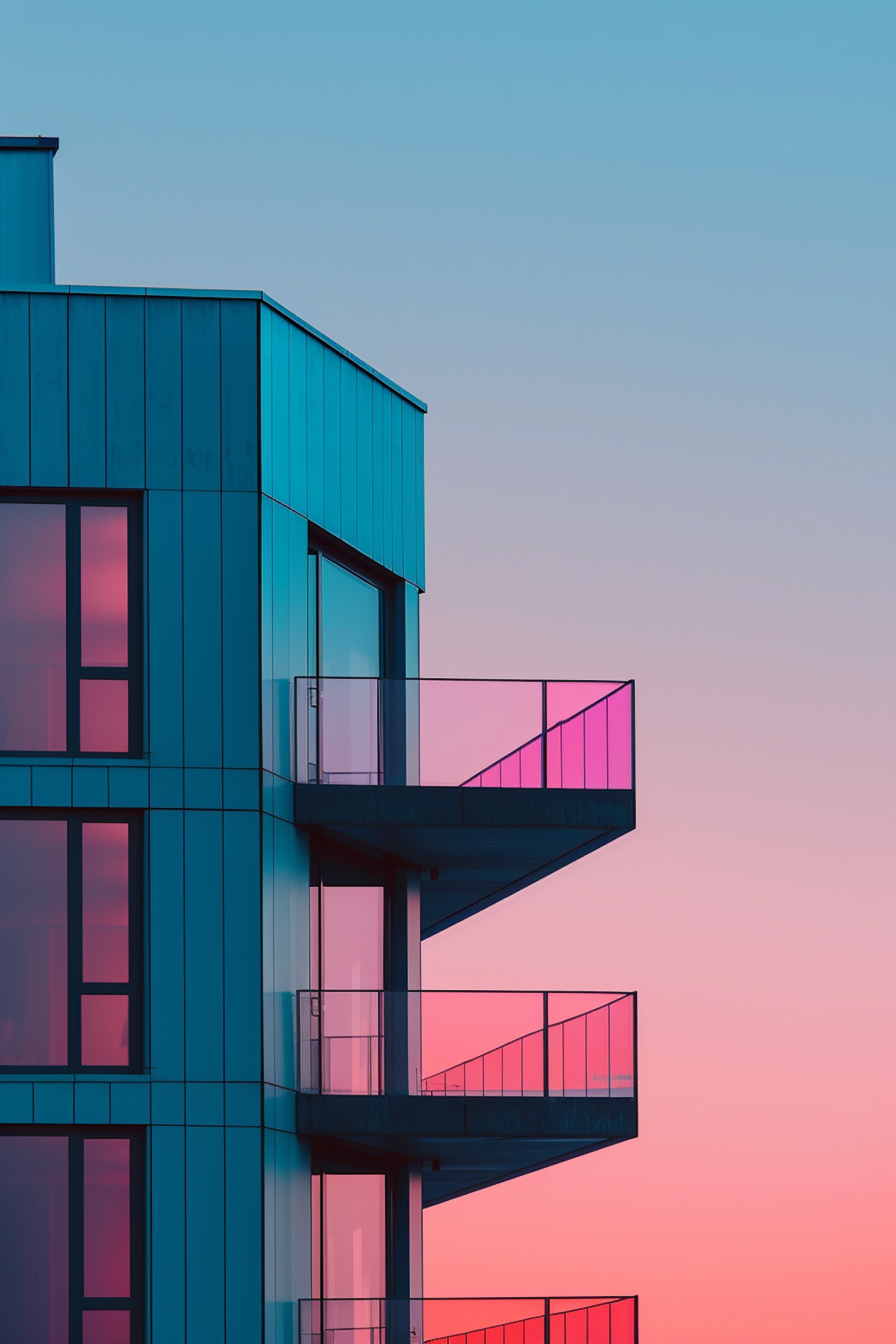 Modern Building at Sunset