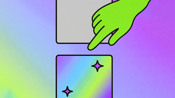 Neon Hand and Gradient Card