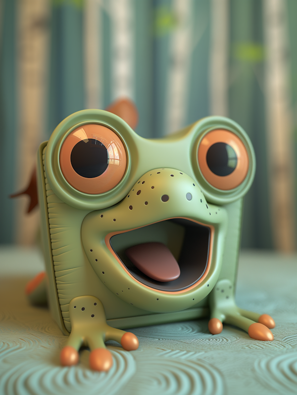 Cartoon Frog with Expressive Eyes