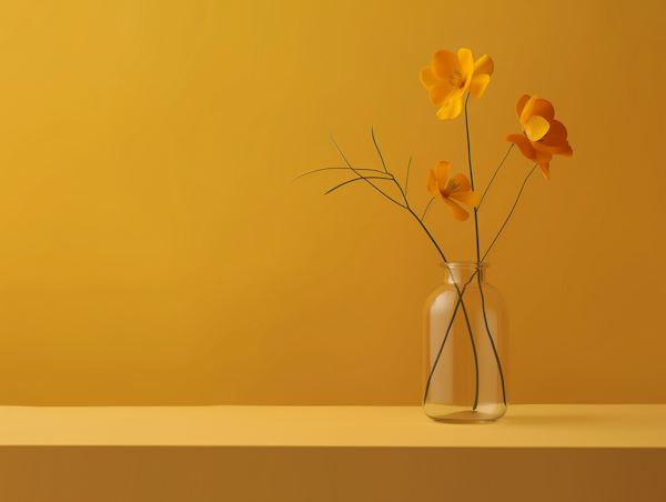 Elegant Orange Poppies in Glass Vase