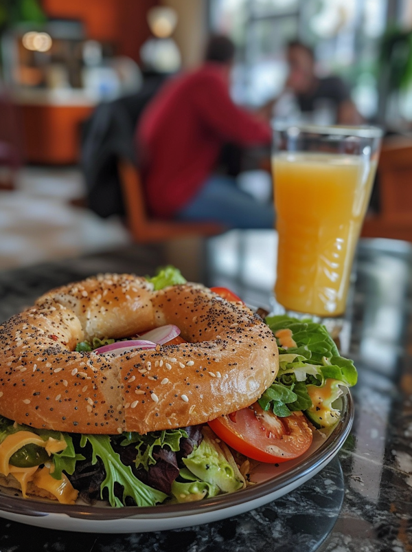 Bagel Sandwich Brunch Scene