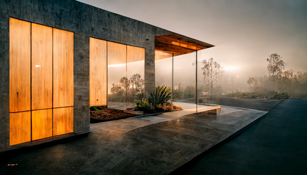 Modern Architectural Structure at Dusk