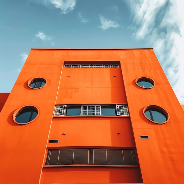 Modern Orange Facade Building