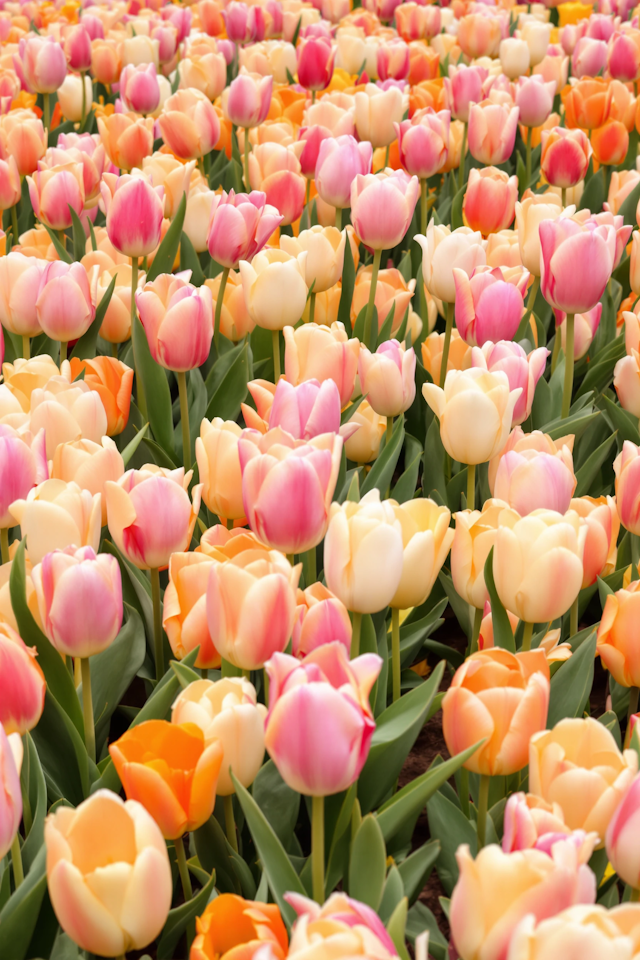 Vibrant Tulip Field