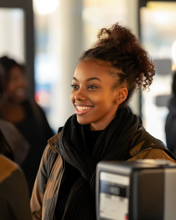 Smiling Woman Indoors