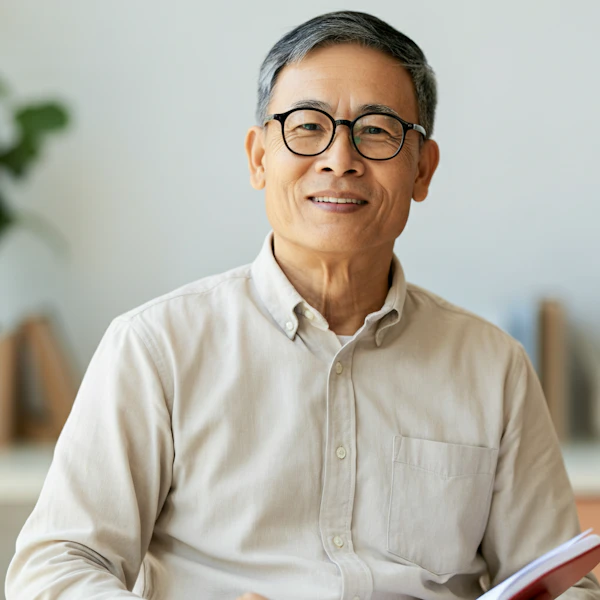 Man Reading Indoors