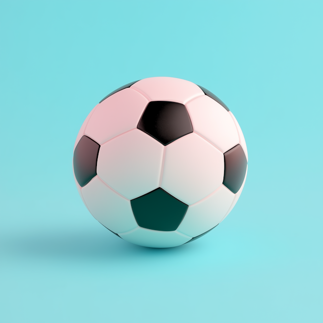 Modern Soccer Ball on Turquoise Background