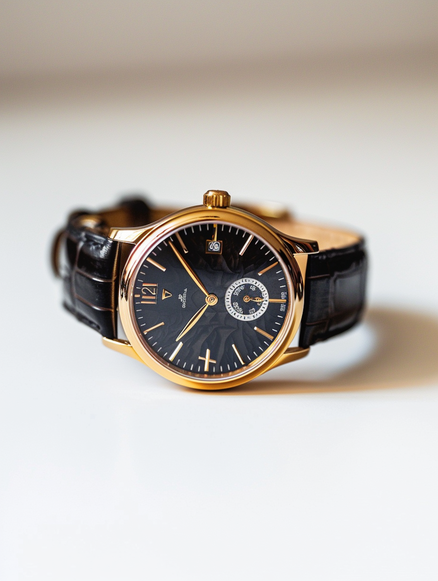 Elegant Gold and Black Wristwatch