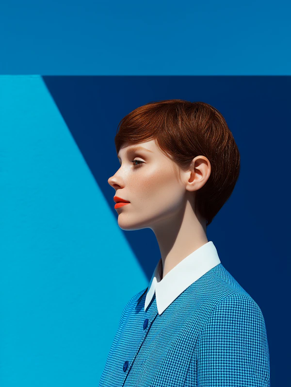 Retro Blue Portrait