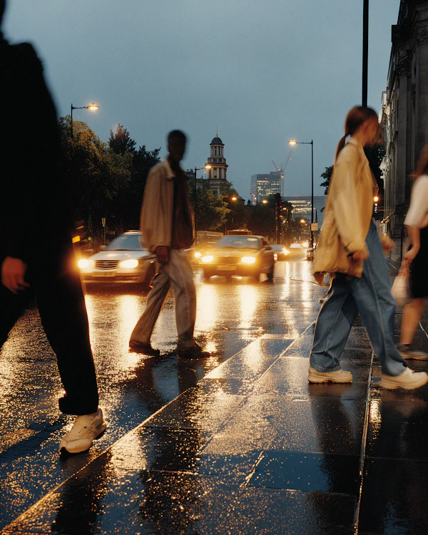 Evening City Street Scene