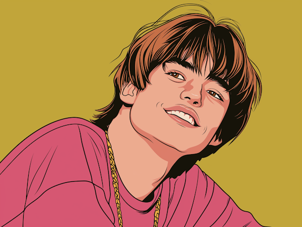 Vibrant Digital Portrait of Young Man