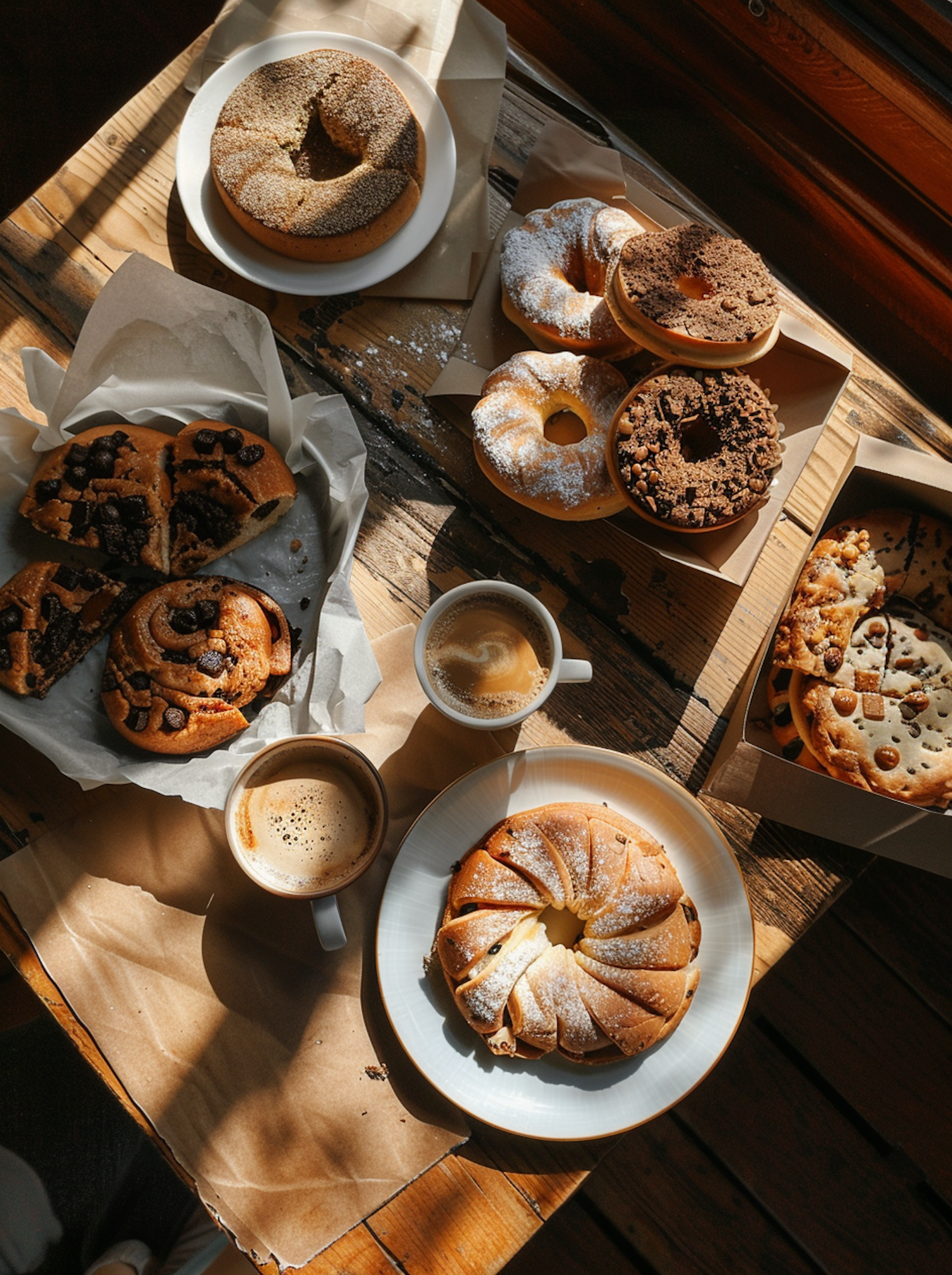 Cozy Breakfast Scene with Assorted Baked Goods