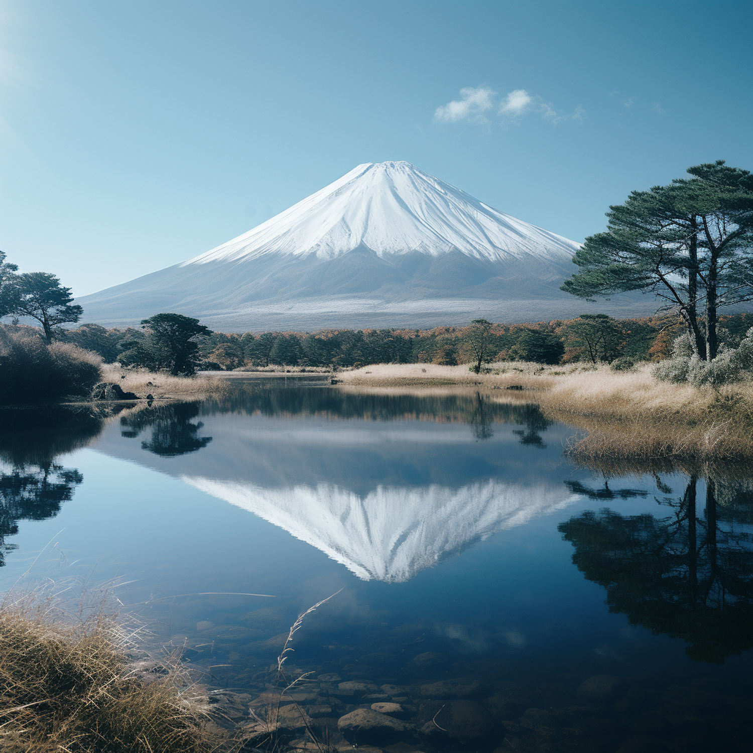 Tranquil Reflections of Mount Fuji