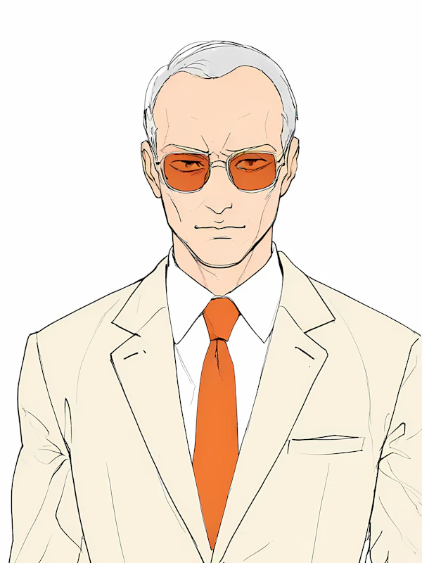 Sophisticated Man in Cream Suit