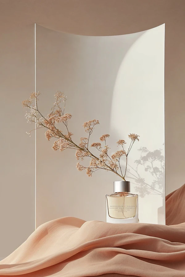 Serene Perfume Bottle Composition