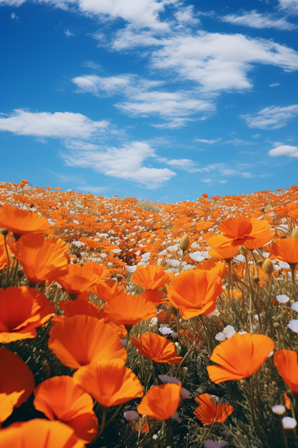 Sun-kissed Orange Poppy Meadow