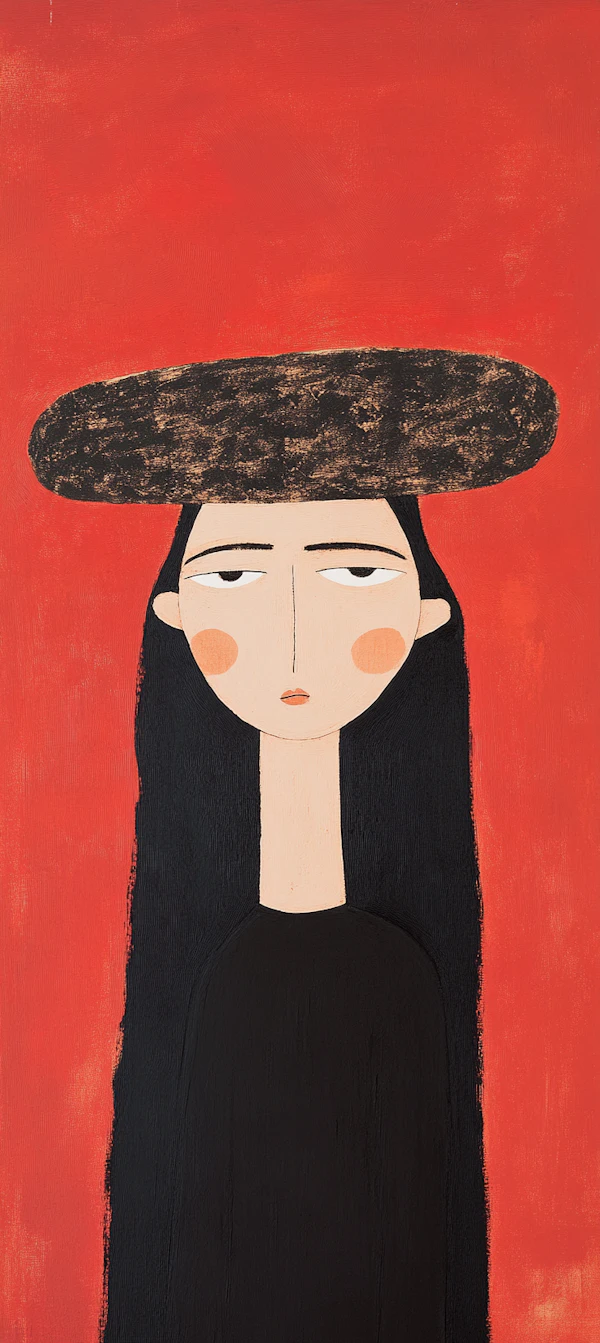 Stylized Portrait with Abstract Design