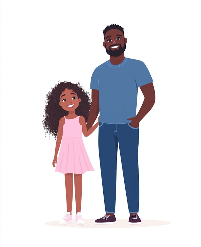 Father and Daughter Bonding Illustration