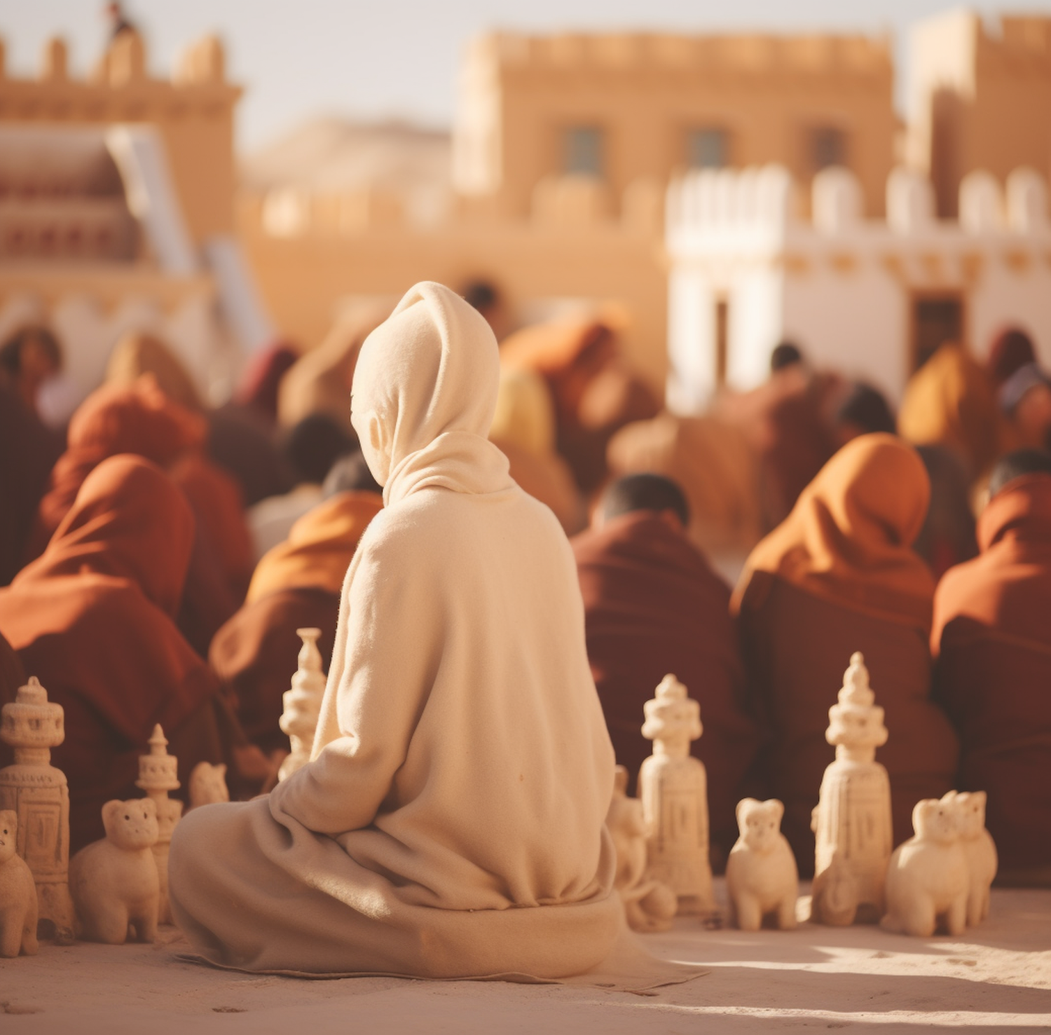 Tranquil Assembly of Monks