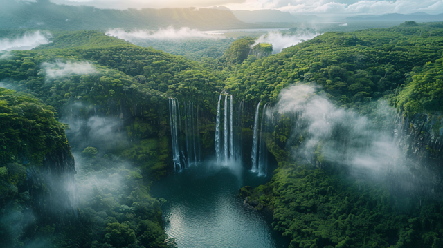 Mystical Waterfall Landscape