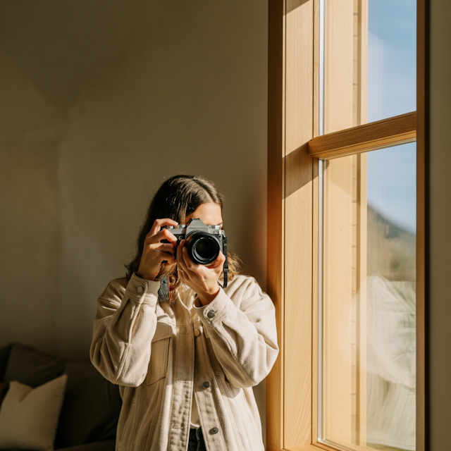 Person with Camera by Window