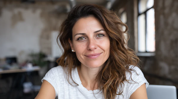Smiling Woman Indoors