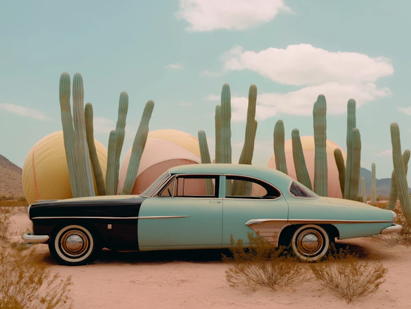 Vintage Car in Desert