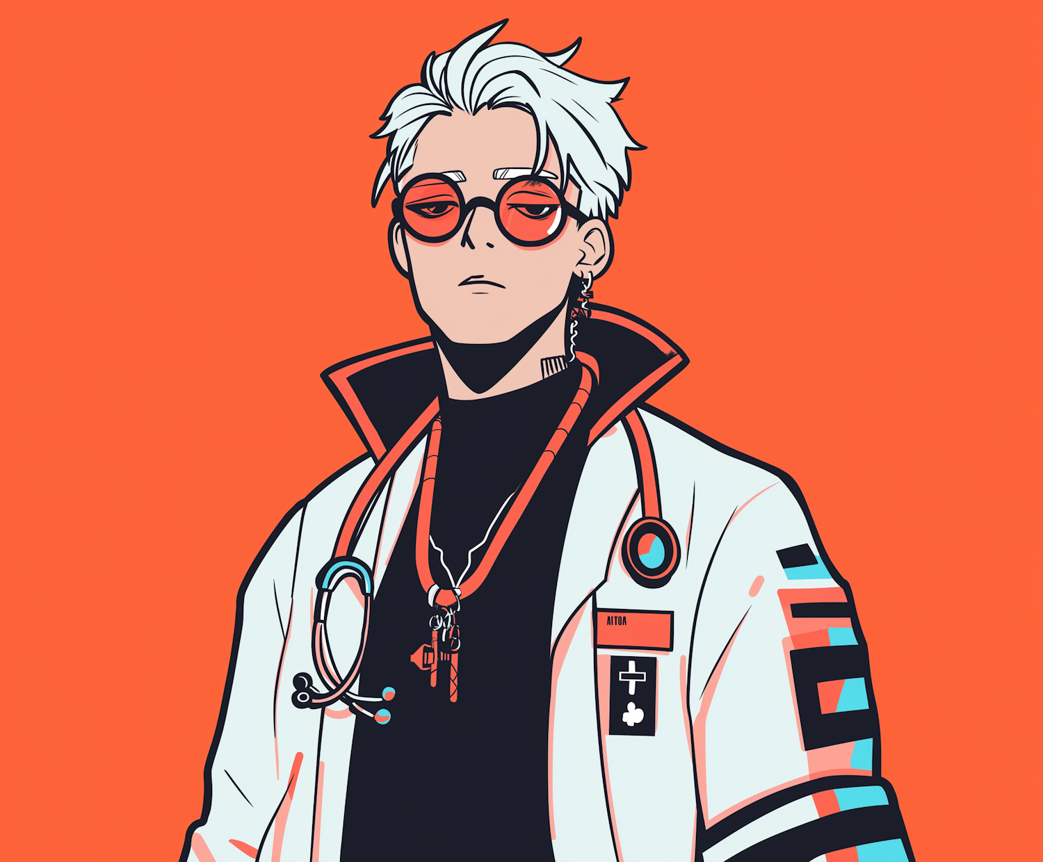 Stylish Doctor Character Illustration