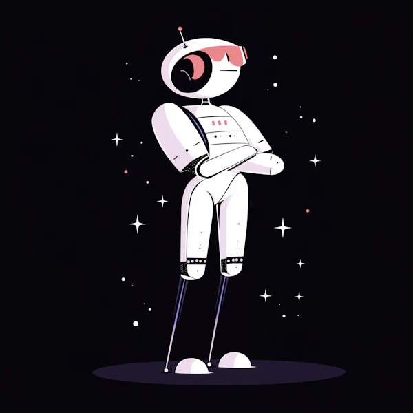 Futuristic Robot with Stars