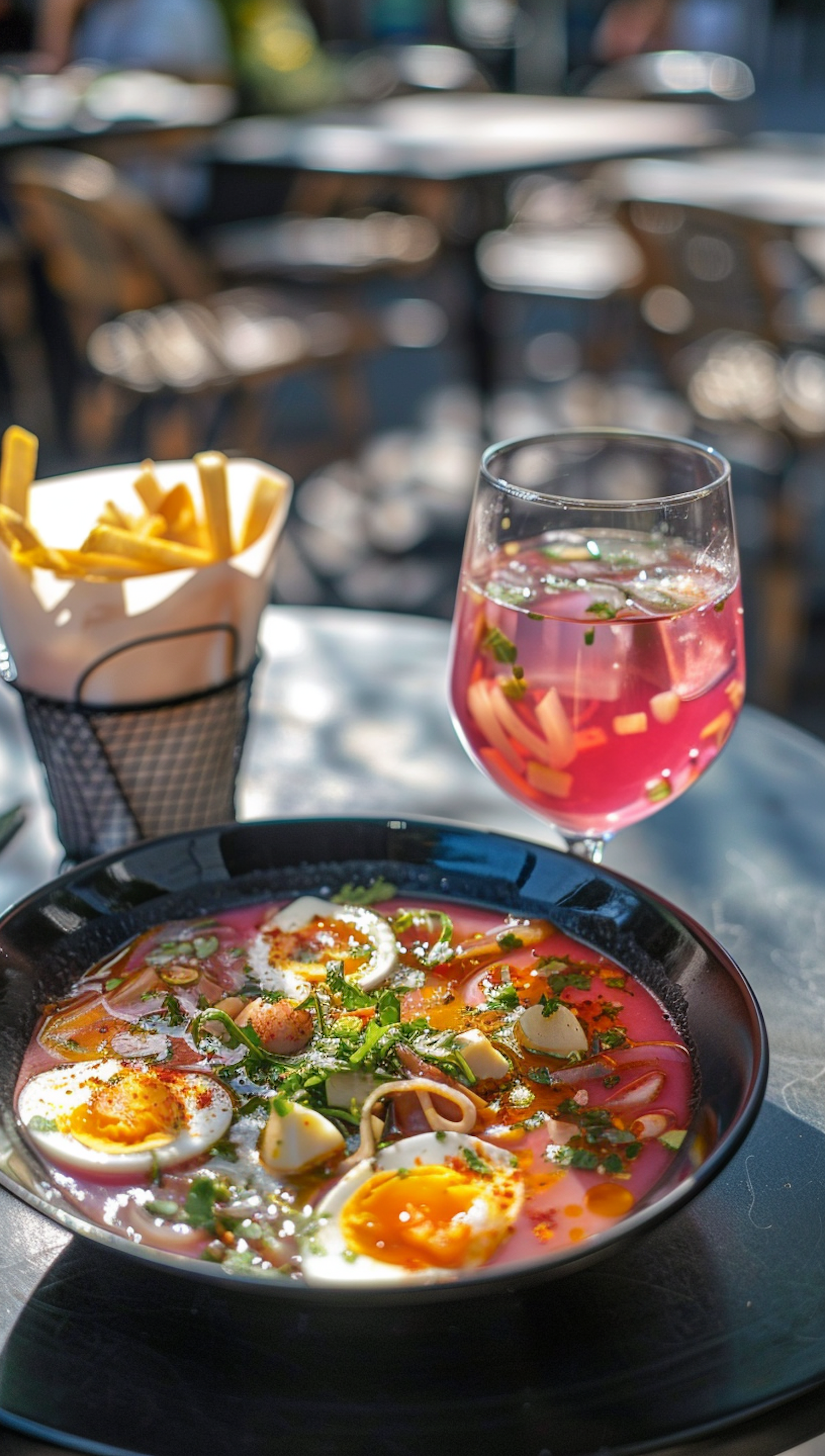 Vibrant Outdoor Café Meal