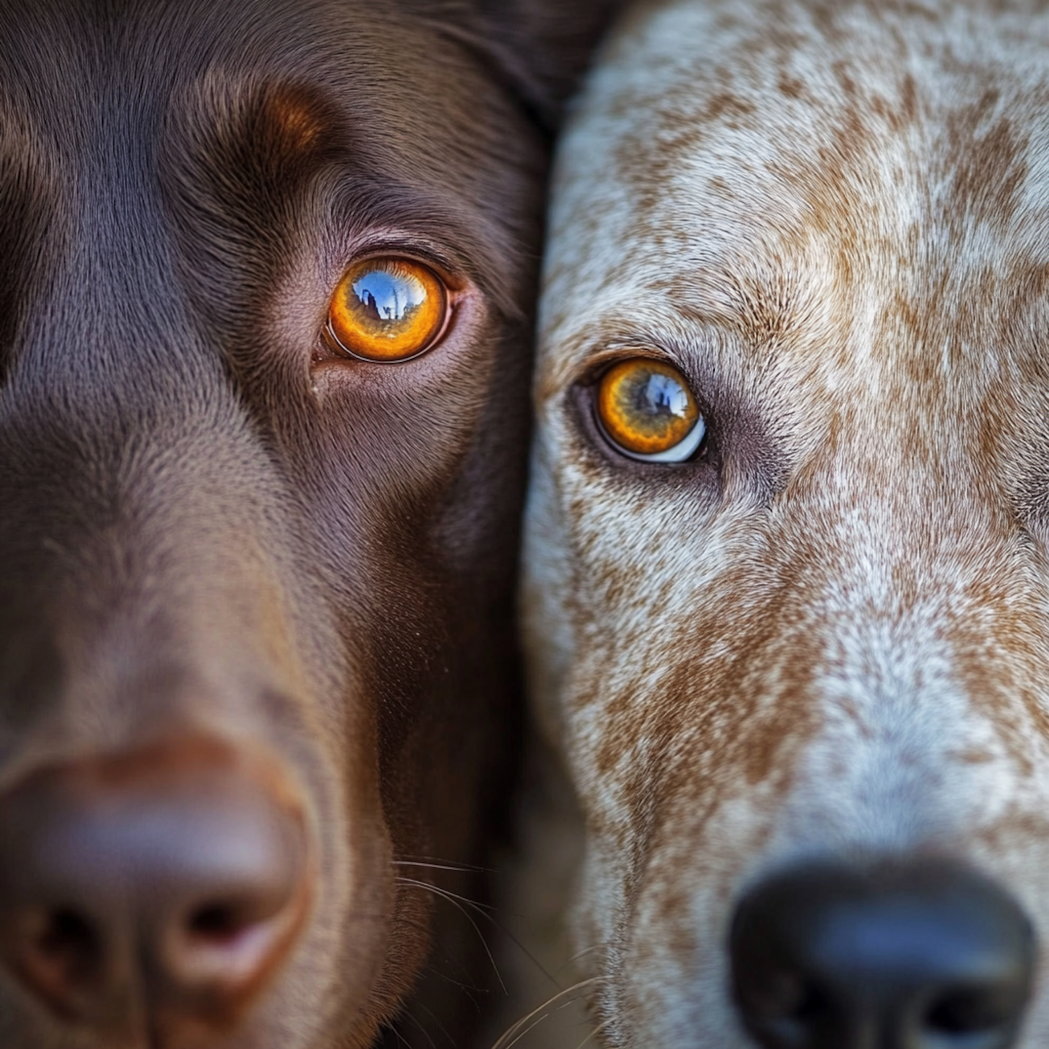 Close-up of Two Dogs