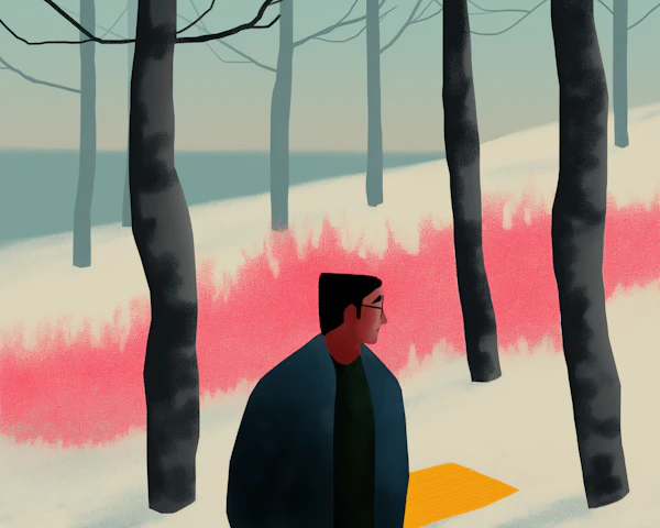 Contemplative Walk in Surreal Forest