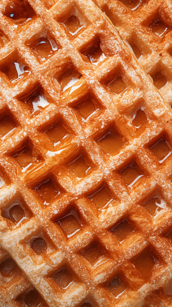Golden Waffles Close-Up