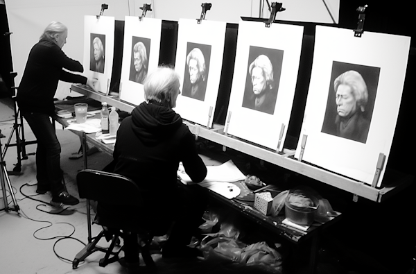 Progression of Mastery - Artist at Work on Portrait Series