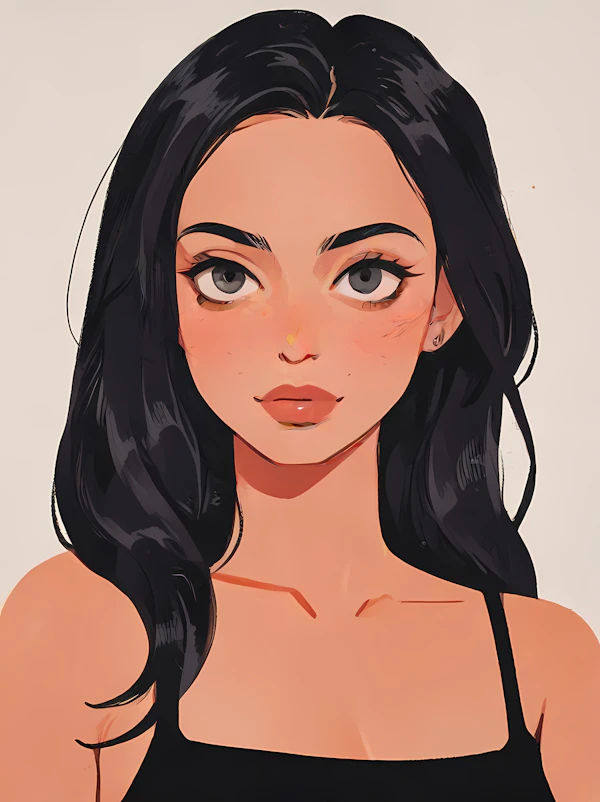 Stylized Portrait of a Young Woman