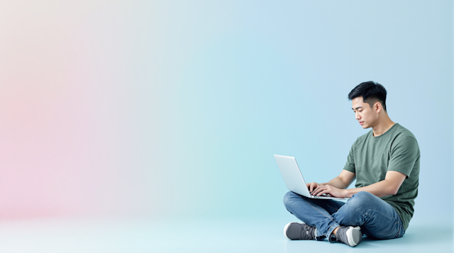 Man Working on Laptop