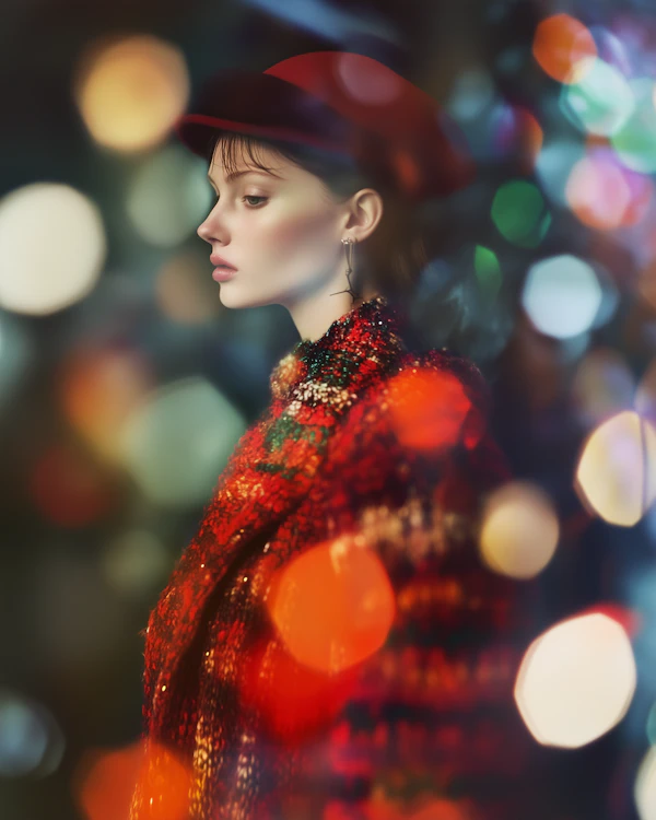 Profile of a Young Woman in Vibrant Attire