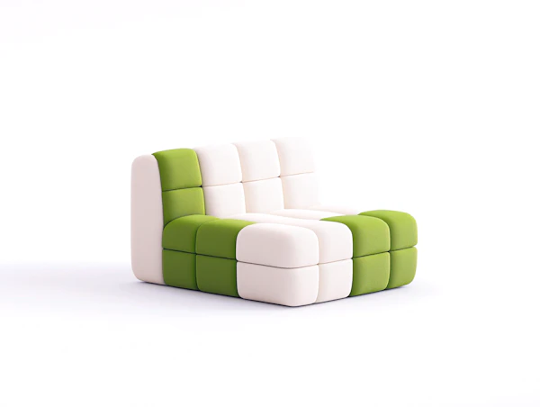 Checkerboard Green Sofa
